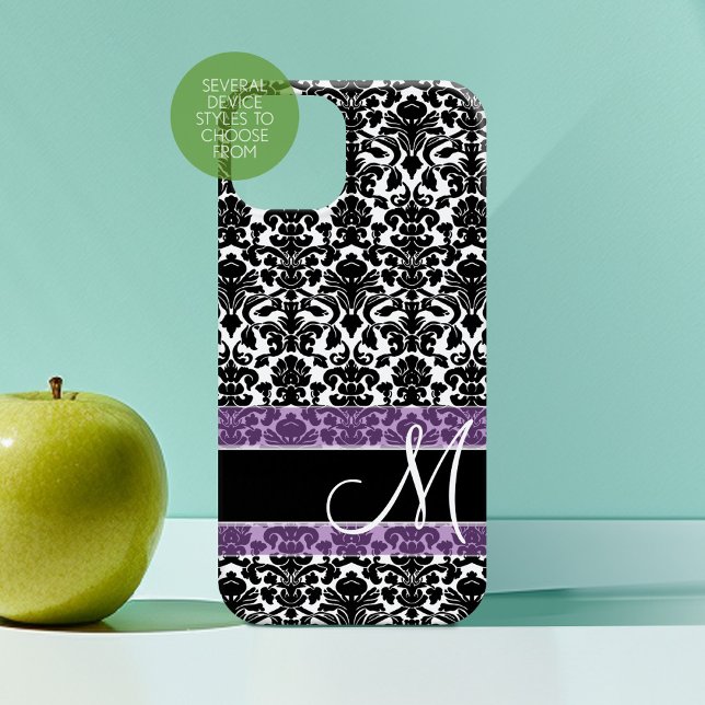 Damask Muster mit Monogramm title_seo2 (Personalized Phone Case with Custom Monogram)