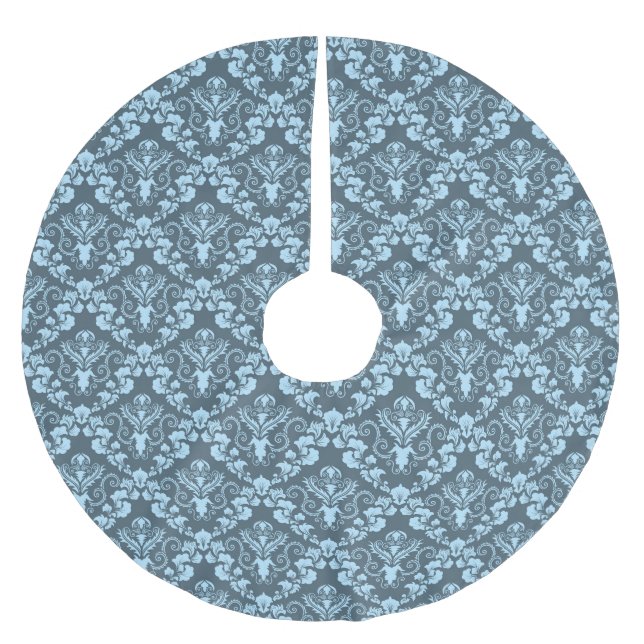 Damask Muster Polyester Weihnachtsbaumdecke (Vorderseite)