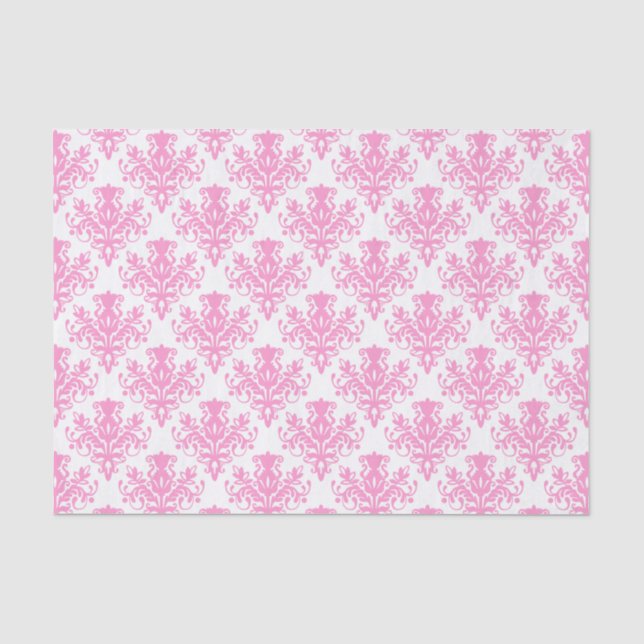 Damask Muster - Rosa Seidenpapier (Vorderseite)