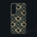 Damask Nahtlose Muster Blume aquamarin, Gold, Schw Samsung Galaxy Hülle<br><div class="desc">Eine staubfreie,  sich wiederholende Blume aquamarin,  glänzendes Gold,  schwarz</div>