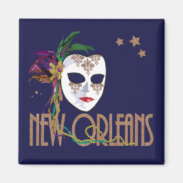 Damask New Orleans Mask Magnet