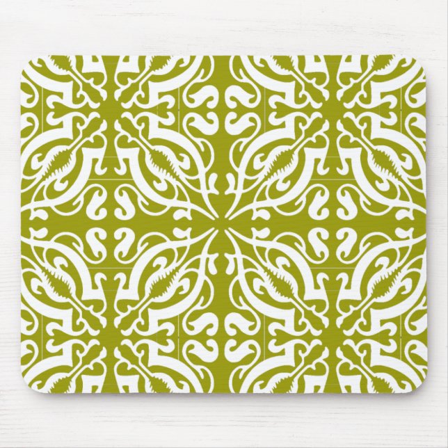 DAMASK - Olive Green Mousepad (Vorne)