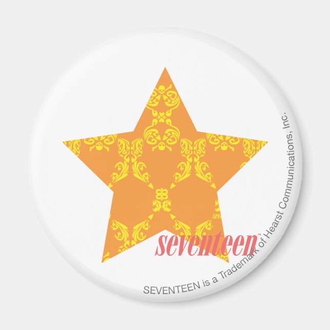 Damask Orange-Yellow 3 Magnet (Vorne)