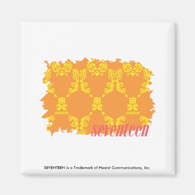 Damask Orange-Yellow 4 Magnet (Vorne)