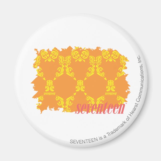 Damask Orange-Yellow 4 Magnet (Vorne)