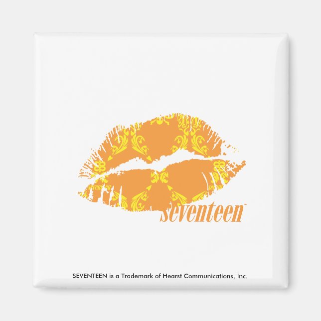 Damask Orange-Yellow Magnet (Vorne)