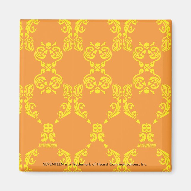 Damask Orange-Yellow Magnet (Vorne)