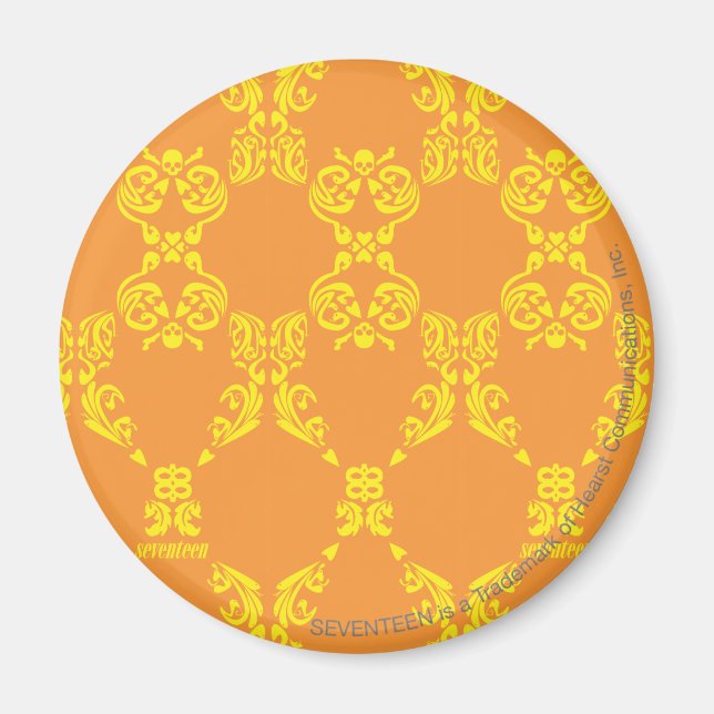 Damask Orange-Yellow Magnet (Vorne)