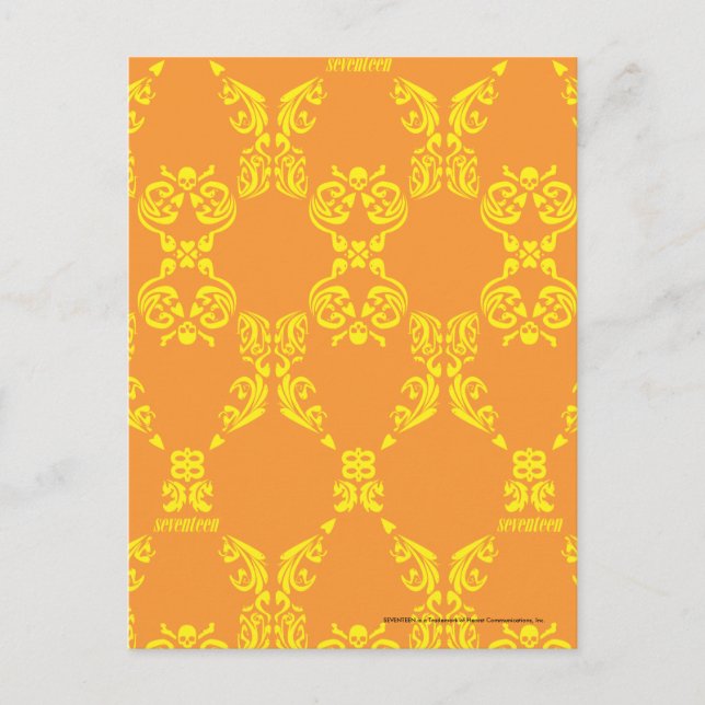 Damask Orange-Yellow Postkarte (Vorderseite)