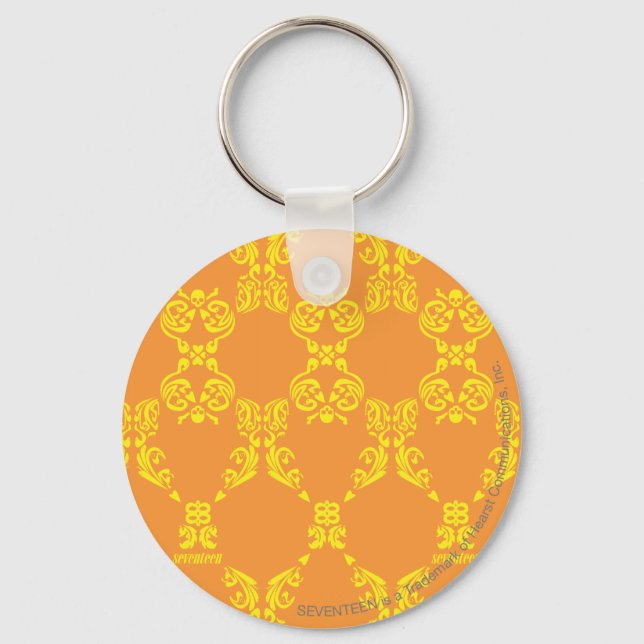 Damask Orange-Yellow Schlüsselanhänger (Vorderseite)