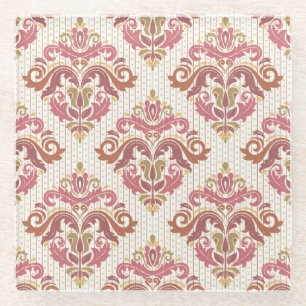 Damask orientiert bunt Vintag. Glasuntersetzer