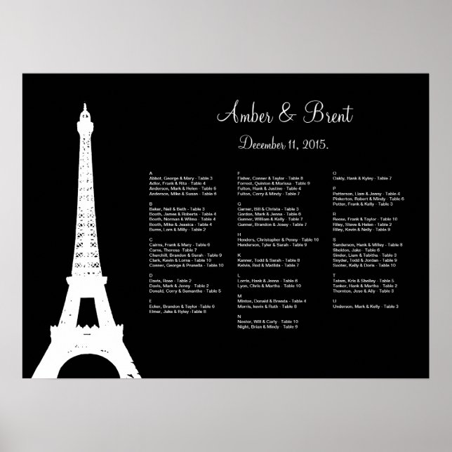 Damask Paris Seekarte Poster (Vorne)