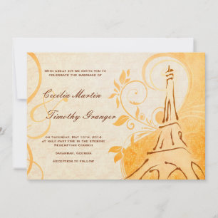 Damask Parisienne - Marmalade & Fall Spice Wedding Einladung