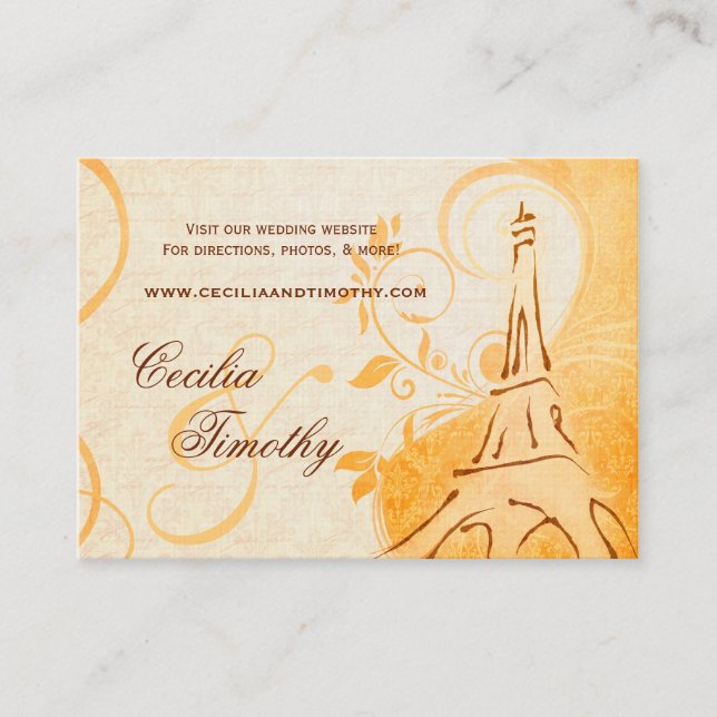 Damask Parisienne: Website zur Hochzeit von Herbst Begleitkarte (Vorderseite)