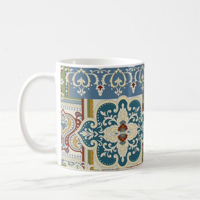 Damask Patchwork: Farbiges türkisches Vintag. Kaffeetasse (Links)