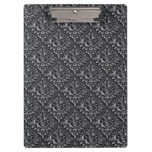 Damask Pattern Schwarzer Hintergrund-23961 Klemmbrett