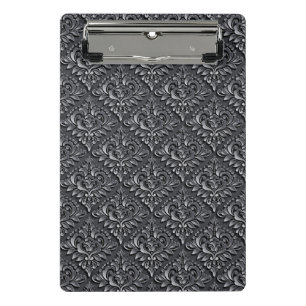 Damask Pattern Schwarzer Hintergrund-23961 Mini Klemmbrett
