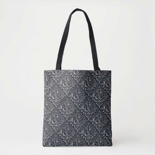 Damask Pattern Schwarzer Hintergrund-23961 Tasche (Vorderseite)