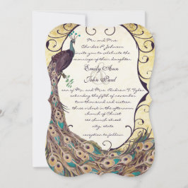 Damask Peacock Elegante Ein perfektes Wochenende i Einladung