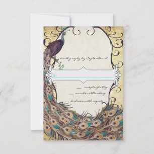 Damask Peacock Elegante Ein perfektes Wochenende i RSVP Karte