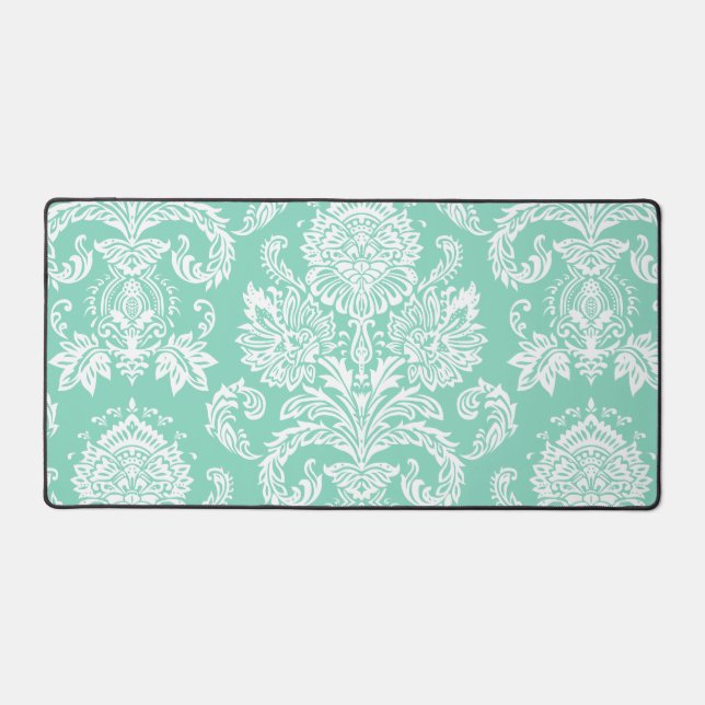Damask Pearl Aqua couleur unique (Recto)