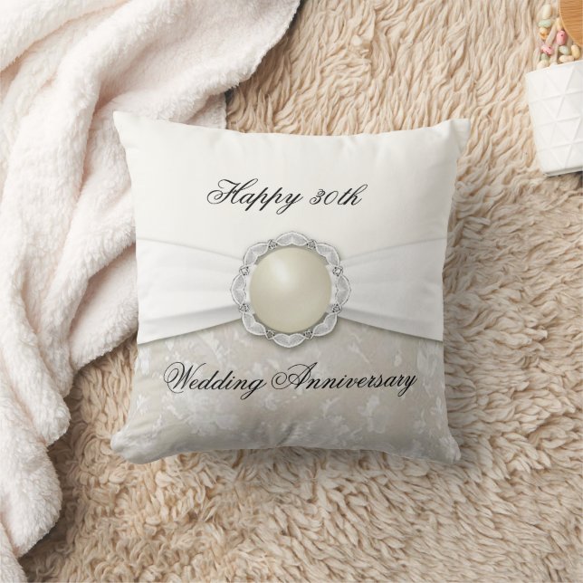 Damask Pearl Wedding Anniversary Throw Kissen (Decke)