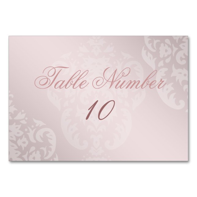 Damask Pink Blank Table Tischnummer (Vorderseite)