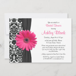 Damask Pink Gerbera Daisy Recipe Brautparty Einladung