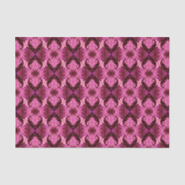 Damask Pink Hearts Seidenpapier (Vorderseite)