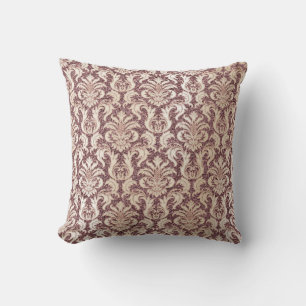 Damask Pink Pearly Elfenbeiner Glitzer Pearly Flor Kissen