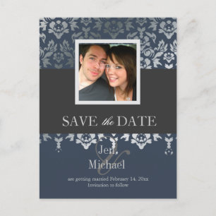 Damask, Postkarten mit Save the Date Foto,