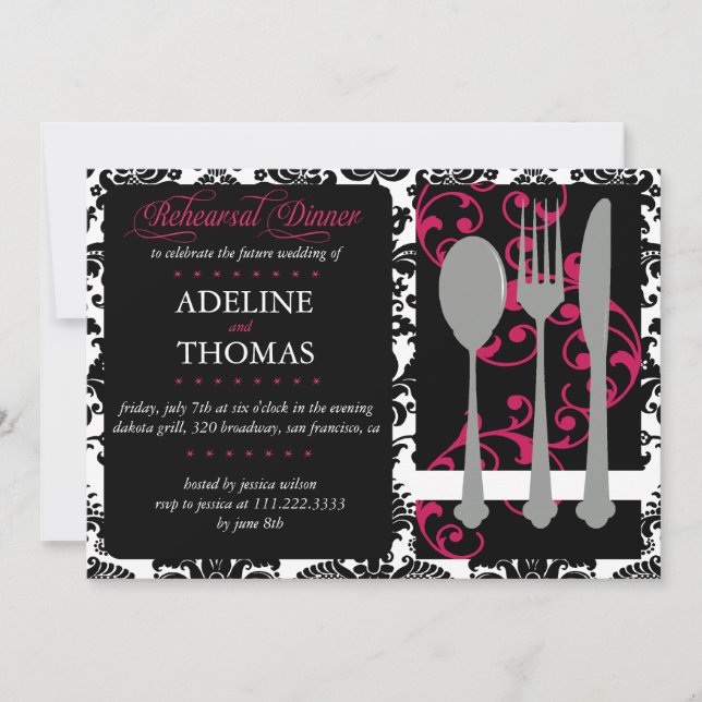 Damask Probe Dinner:Einladung Einladung (Vorderseite)