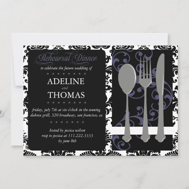 Damask Probe Dinner:Einladung Einladung (Vorderseite)