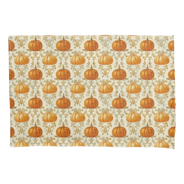 Damask Pumpkin Pattern Pillowcase Set Kissenbezug (Vorderseite-Links)