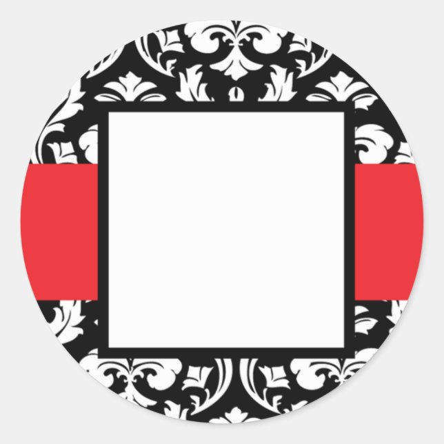 Damask Red Band Runder Aufkleber (Vorderseite)