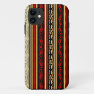 Damask Red Gold Black Stripes title_seo2