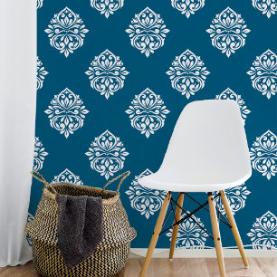 Damask Regency Classic Kristall Türkisblau Tapete