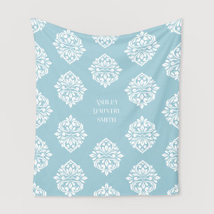 Damask Regency Klassisch Hellblau Fleecedecke