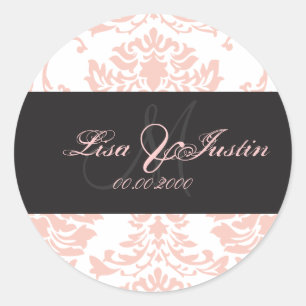 Damask rose, autocollants monogrammes