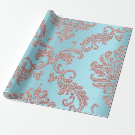 Damask Rose Gold Royal Metallic Ocean Hütte Geschenkpapier