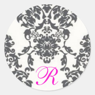 Damask Round Initial Aufkleber