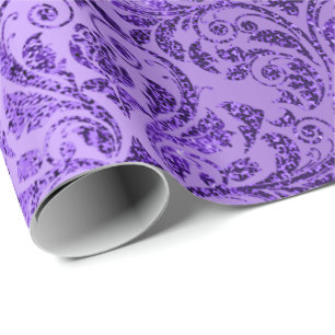 Damask Royal Lila Amethyst Violet Plum Geschenkpapier