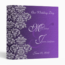 Damask Royal Lila Wedding Binder
