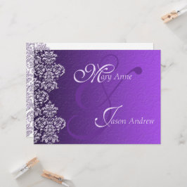 Damask Royal Lila Wedding Invitation Card Einladung