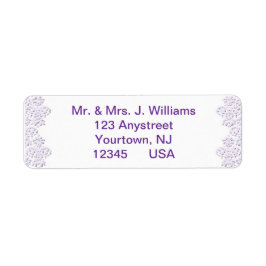 Damask Royal Lila Wedding Return Address Label
