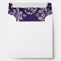 Damask Royal Lila Wedding Square Envelope