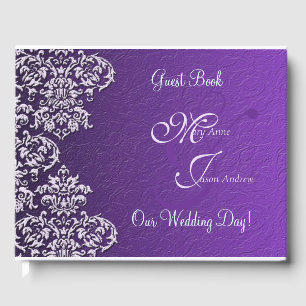 Damask Royal Purple Mariage Livre d'or