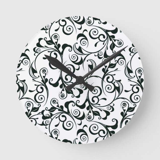 Damask Runde Wanduhr (Vorderseite)