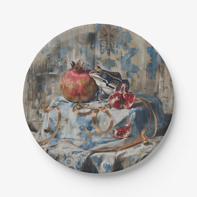 Damask - Rundpapier-Teller Pappteller (Vorderseite)