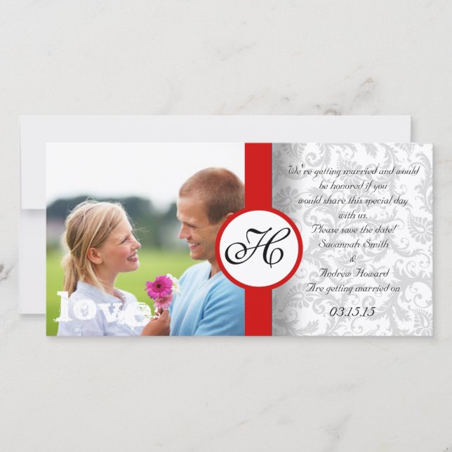 Damask Save the Date (Vorderseite)